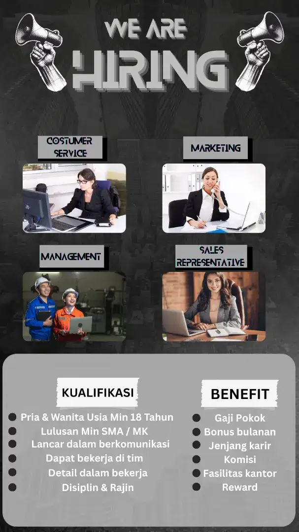 Dibutuhkan secepatnya pelamar | Free No Adm |  Penempatan Kantor Pusat