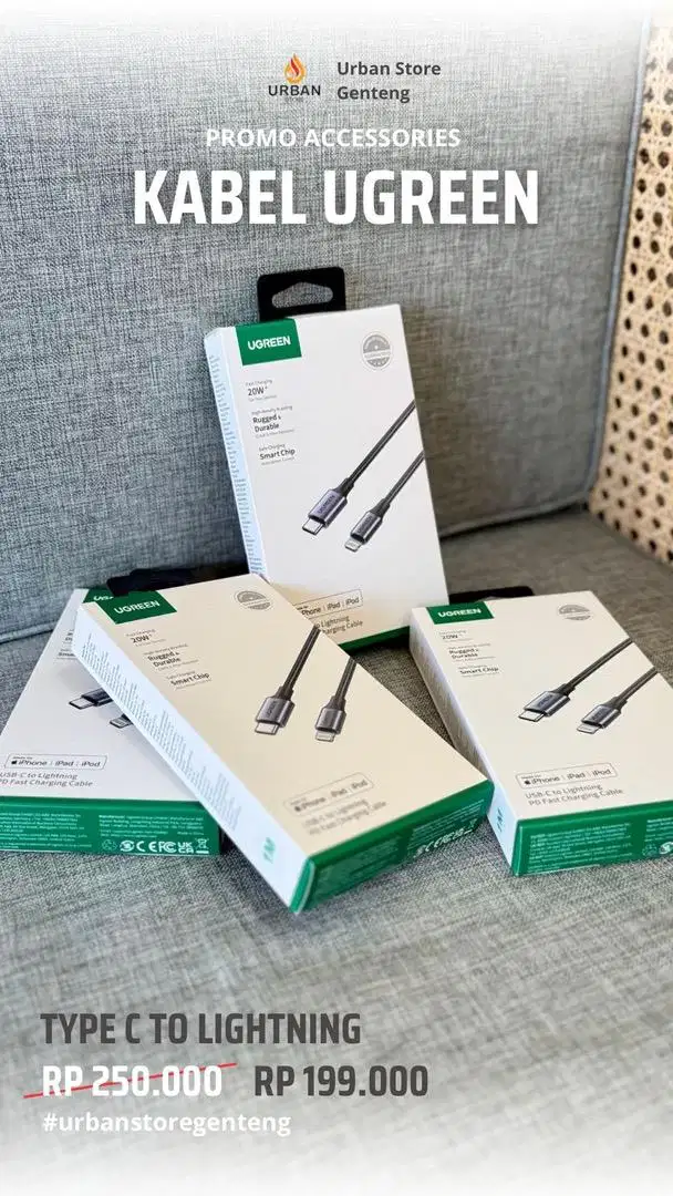 Kabel ugreen type c to lightning