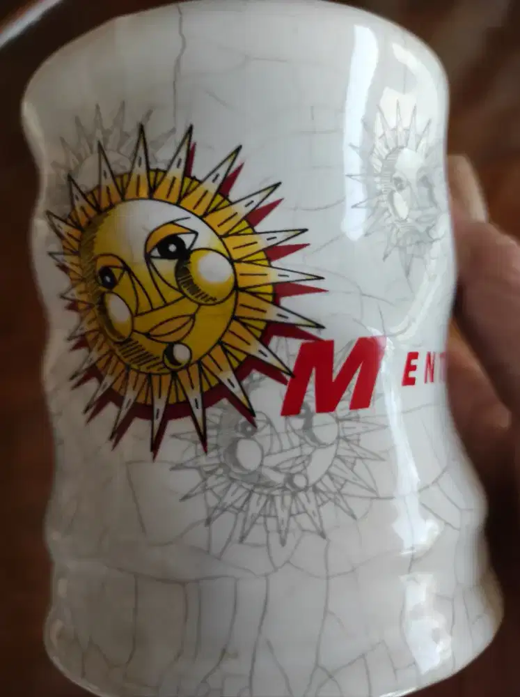 Cangkir mug_gelas mentari Satelindo Indosat lawas jadul