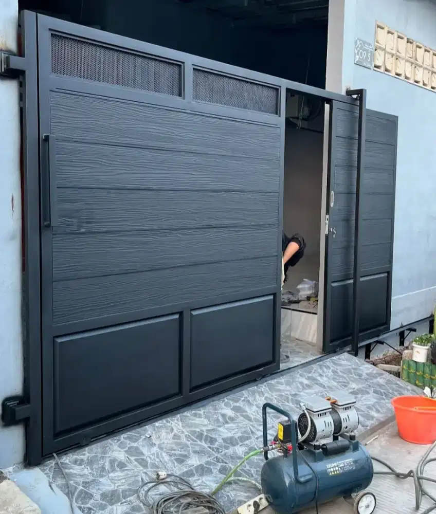 Pagar dorong grc kombinasi plat eser