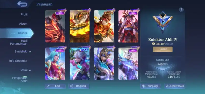 Akun ml tangan pertama/pribadi