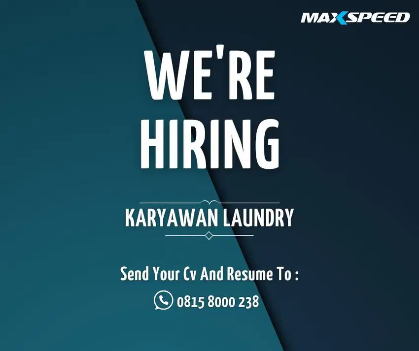 Dibutuhkan karyawan laundry daerah mustika / tambun selatan bekasi