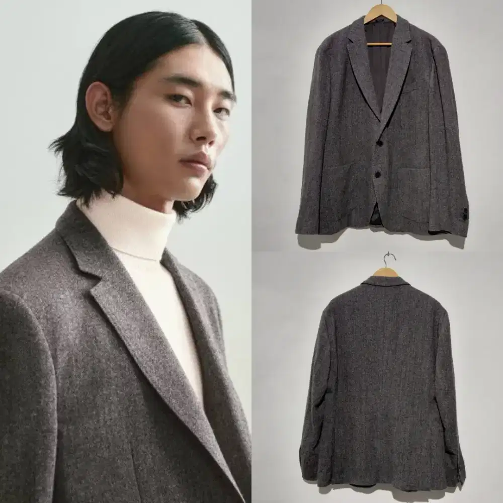 MASSIMO DUTTI BLAZER GRAY EXTRAFINE WOOL BARU ASLI ORIGINAL