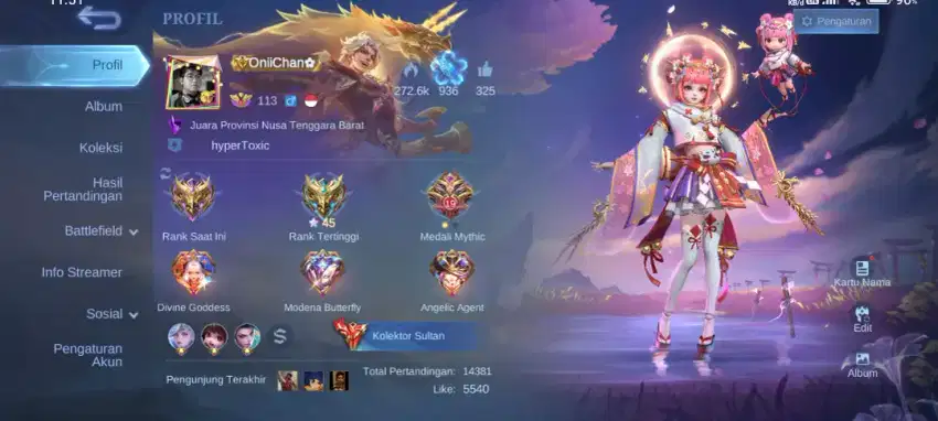 Akun mobile legend Sultan