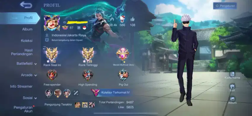 Jual rugi dua akun Mobile Legends ML