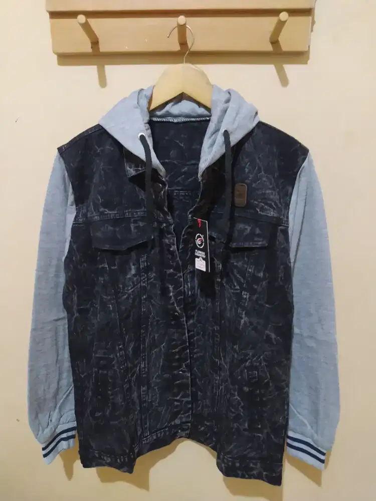 Jaket jeans hoodie baru