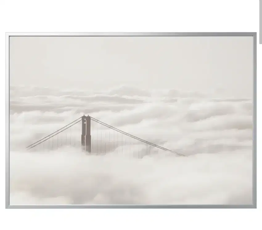 Gambar with frame, bridge and clouds/black, 200x140 cm