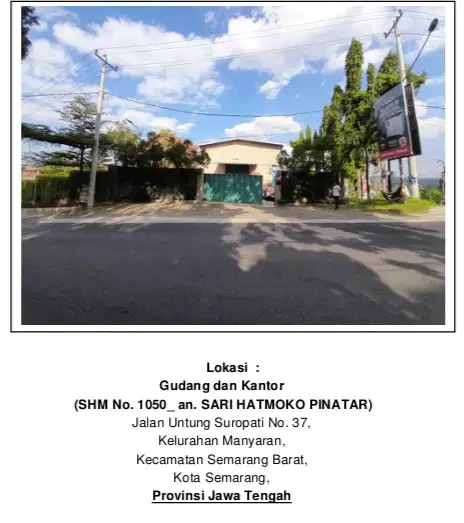 Dijual ex kantor Jl Untung Suropati No 37