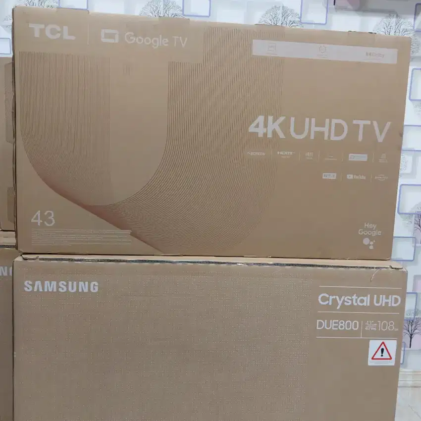 Smart android goigle tv 43 inch tcl sharp Samsung layar 4K