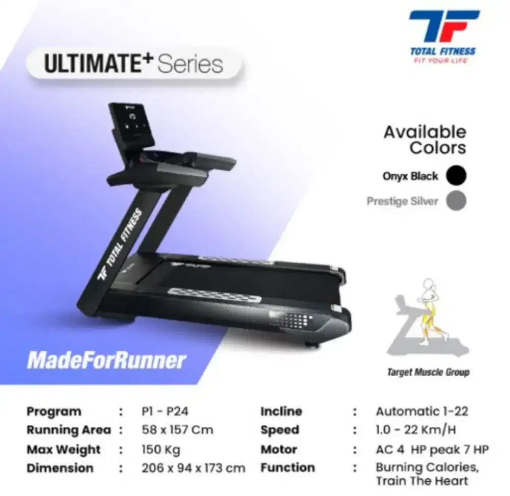 TOTAL FITNES Treadmill Electrik Commersil TL-88 AC