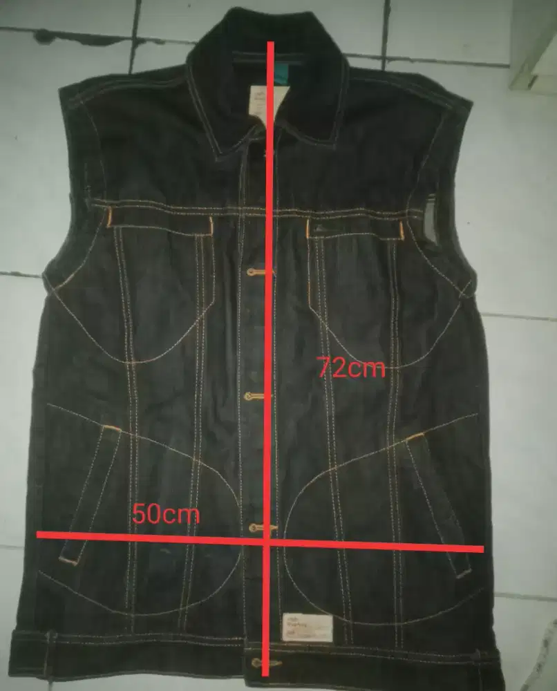 Rompi jeans warna biru