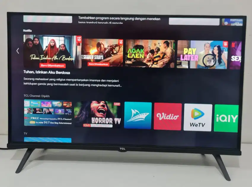 TCL ANDROID TV 32 INCH , Lengkap Dus , Kaki , Remote , Youtube Netflix