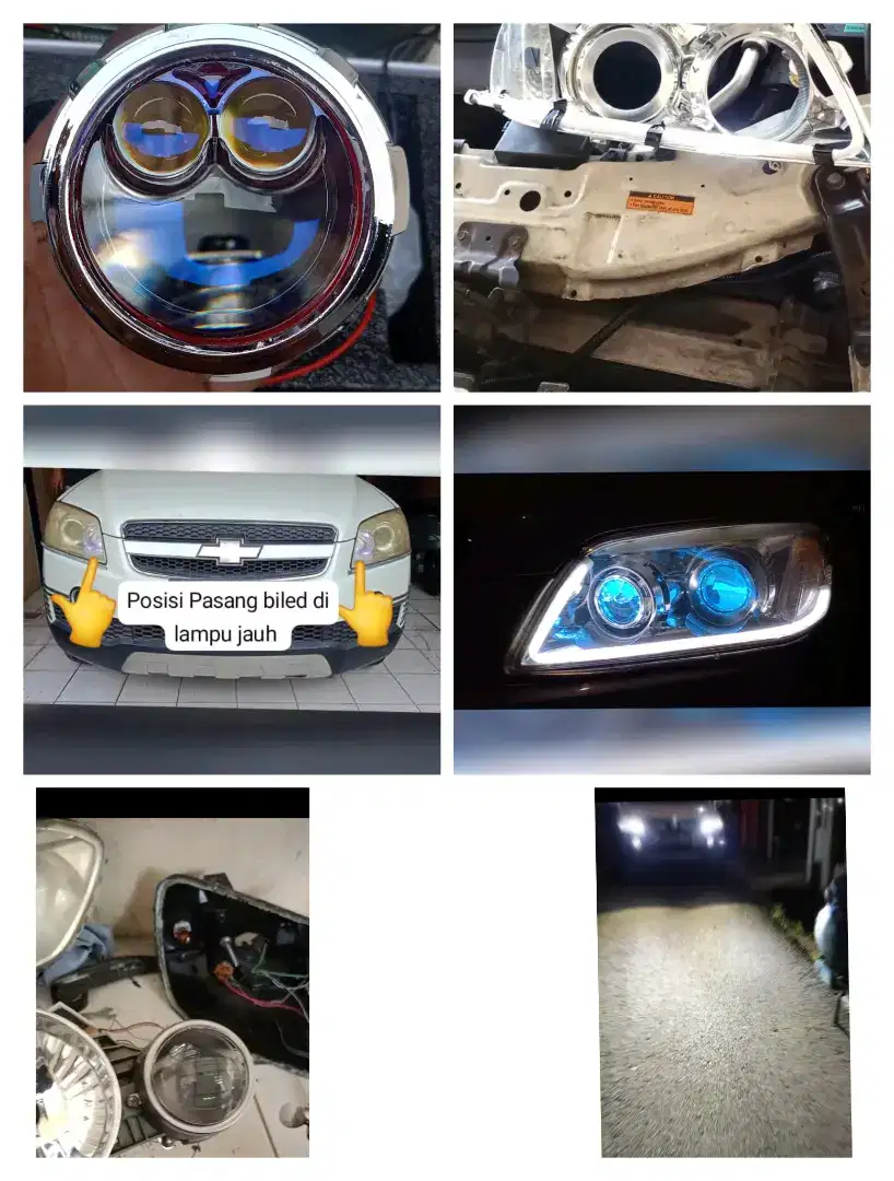 Lampu headlamp captiva BILED SM pasang sejadetabek