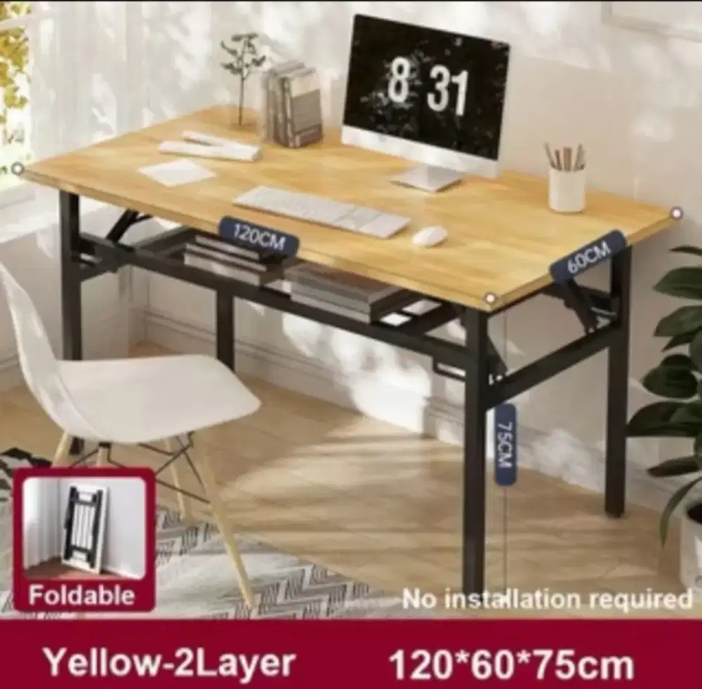 Meja lipat ukuran 120 x 60