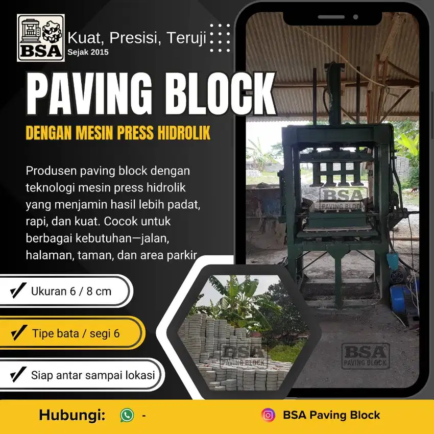 Paving Block Press K300 Paping Blok Tru Pave Bata Hexagon Segi Enam 6