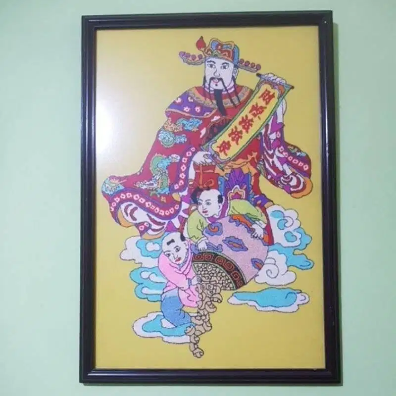 3set sulaman benang lukisan dekorasi hiasan dinding preloved