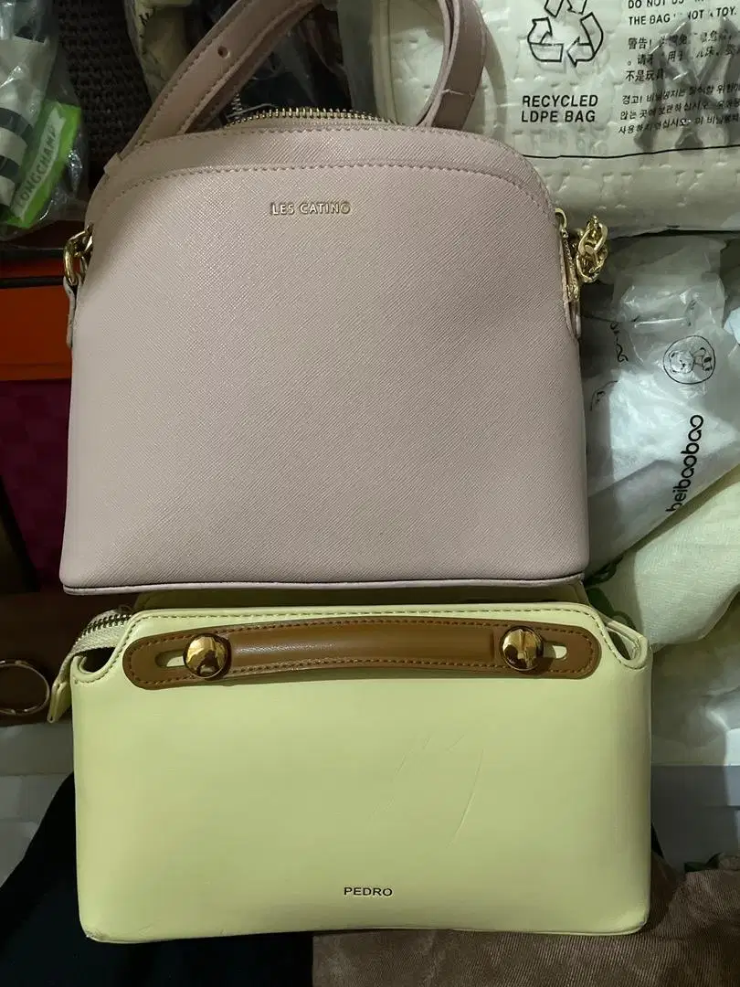 Tas pink free tas kuning
