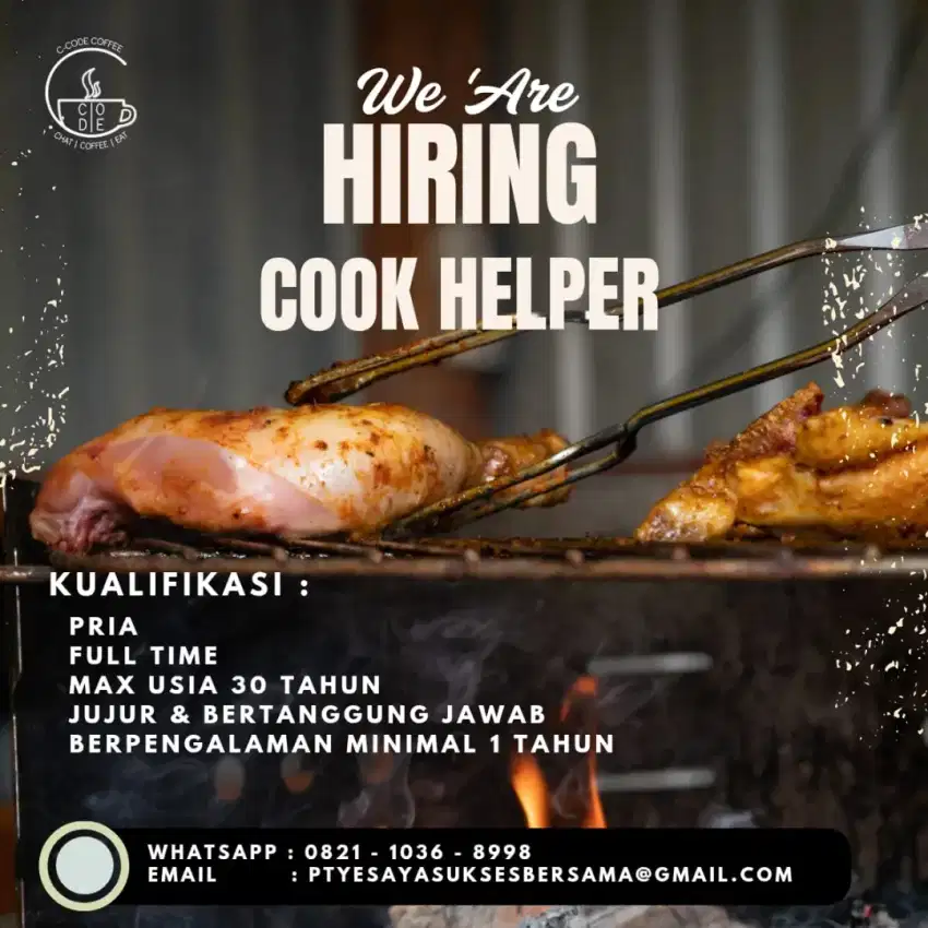 Dibutuhkan Cook Helper