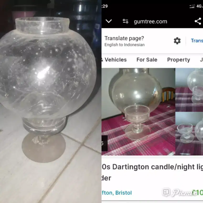 Vas tempat lilin vintage