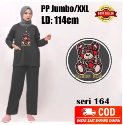 BAJU TIDUR PP JUMBO XXL MOTIF DIGITAL PRINT/PIYAMA SOFT/BB 58KG SAMPAI