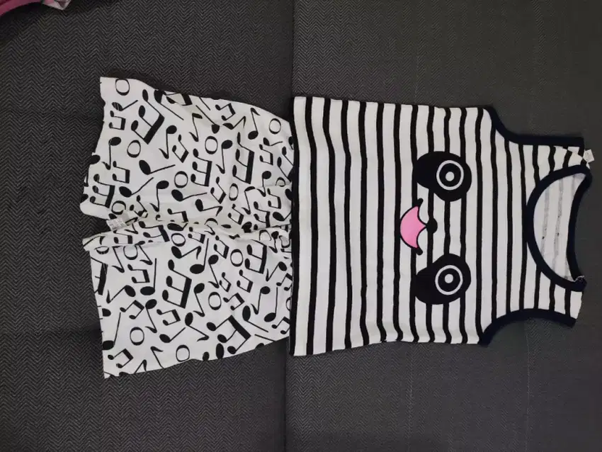 [New] Setelan Anak Motif Panda Warna Putih Hitam