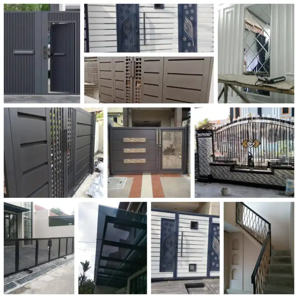 Pembuatan bergaransi utk pintu gerbang,pagar,kanopi,railing tangga,