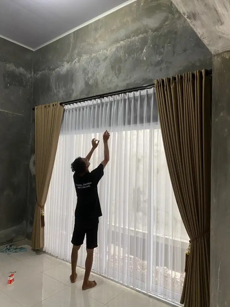 gordyn rumah elegan korden pintu gorden import