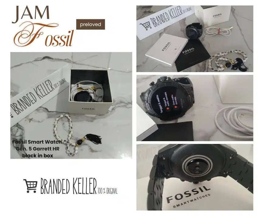 Jam Fossil Smart Watch Gen.5 Garreth HR 100% Original Preloved in box