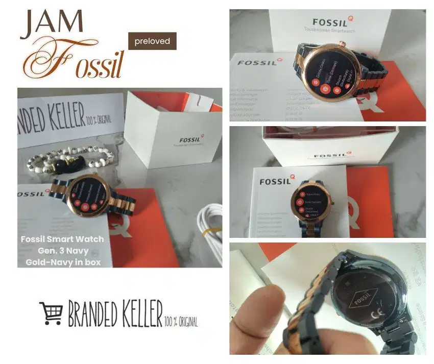 Jam Fossil Smart Watch Gen.3 Navy