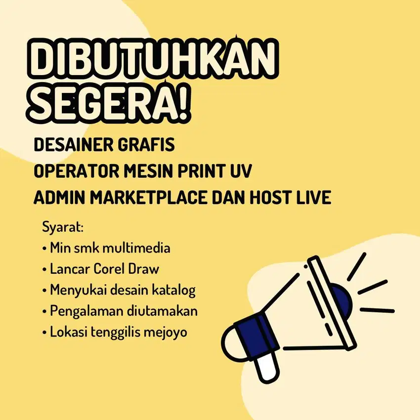 Lowongan desain grafir dan operator