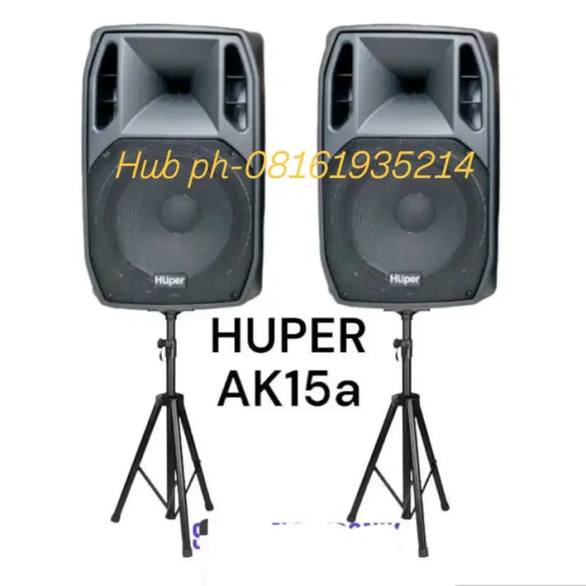 Huper ak15a active speaker spasang 1000 watt baru