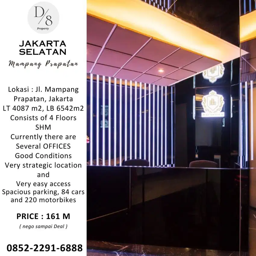 Jual Kantor MAMPANG PRAPATAN,  Lokasi Sangat Strategis, 161M / nego