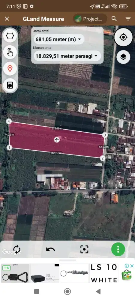 Tanah zona Industri Jetis Mojokerto, 50 meter Jln Provinsi