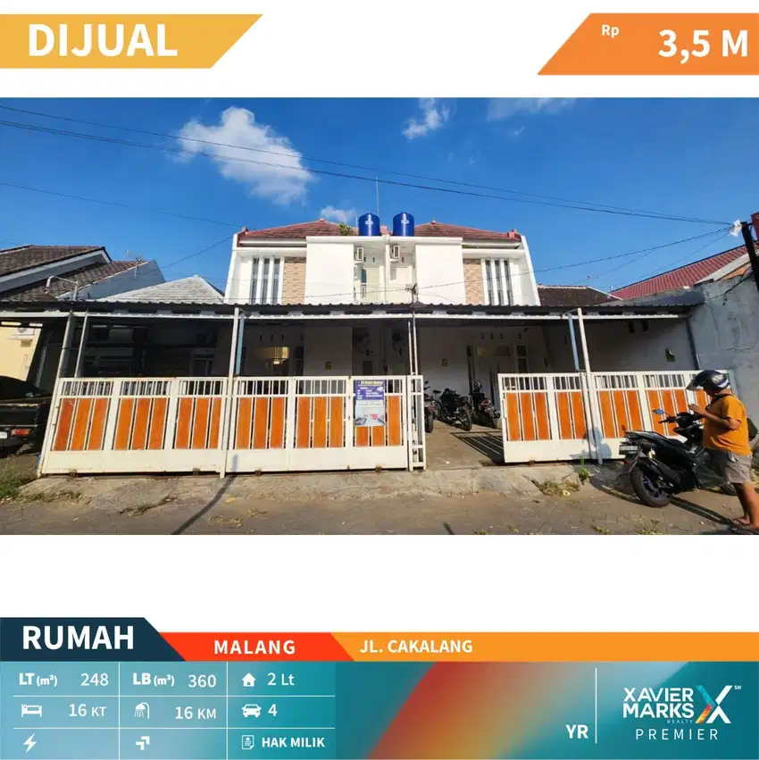 Dijual Guest House Dekat Exit Tol di Jl Cakalang Malang