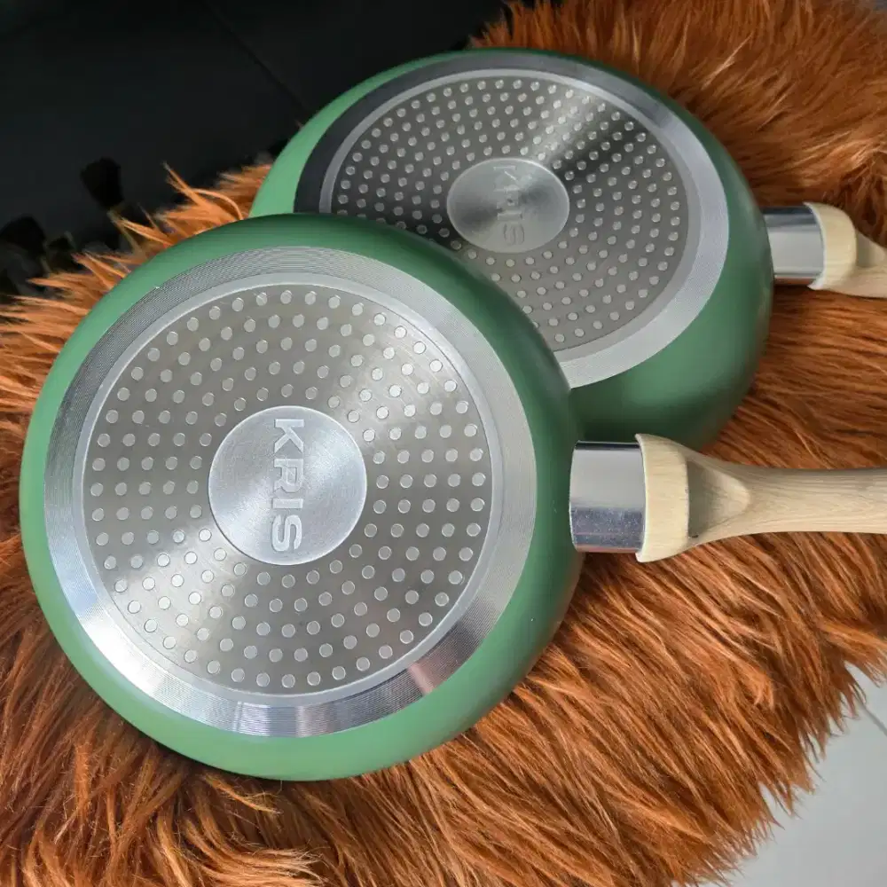 KRIS set 2 pcs wajan penggorengan-hijau olive limited