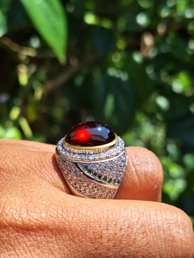 Cincin Permata Red Garnet TOP QUALITY HQ