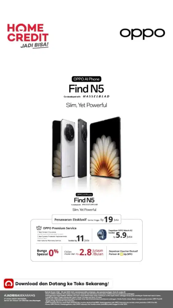 Oppo find n5 promo bunga 0%