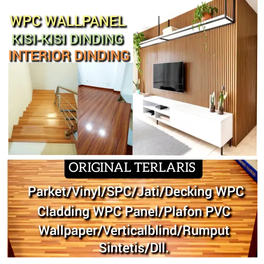 Laminate Lantai Kayu SPC,vinyl,decking WPC,parket,Wallpanel.