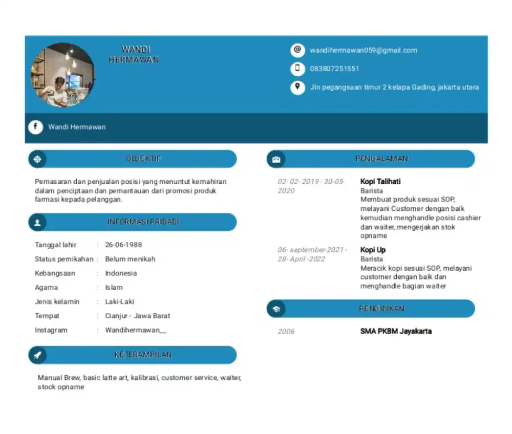 Mencari pekerjaan sebagai barista coffe