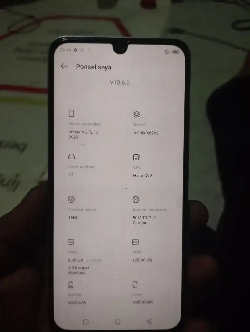 Infinix note 12 2023 ram 8+5/128