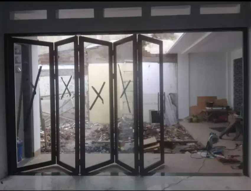 Aluminium kusen pintu jendela kaca