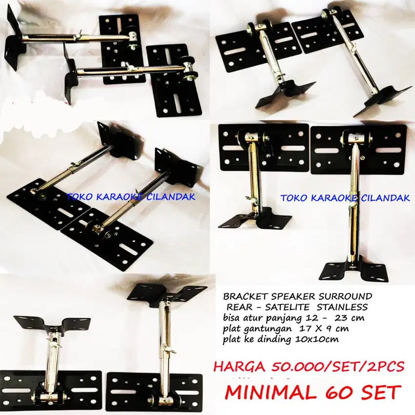 BRACKET SPEAKER SATELITE  STAINLESS PER 60 SET