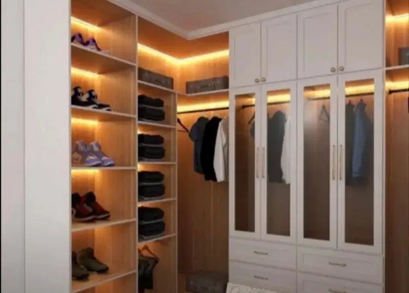 interior desain kitchen set kamar set wardrobe lemari backdrop tv