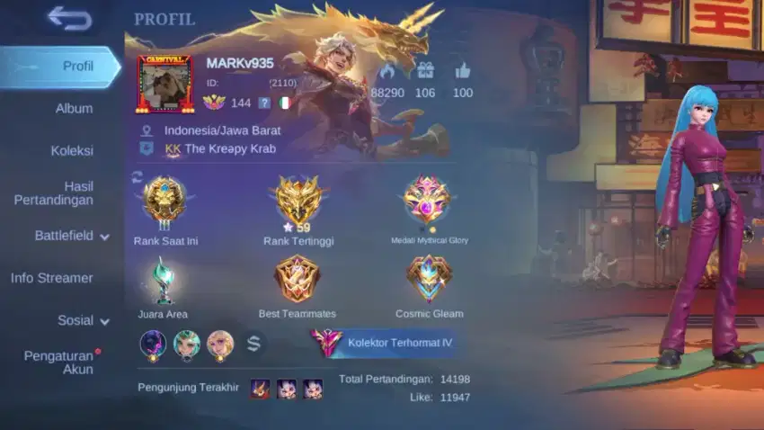 *PENSI* Akun Mobile Legend ex Glory