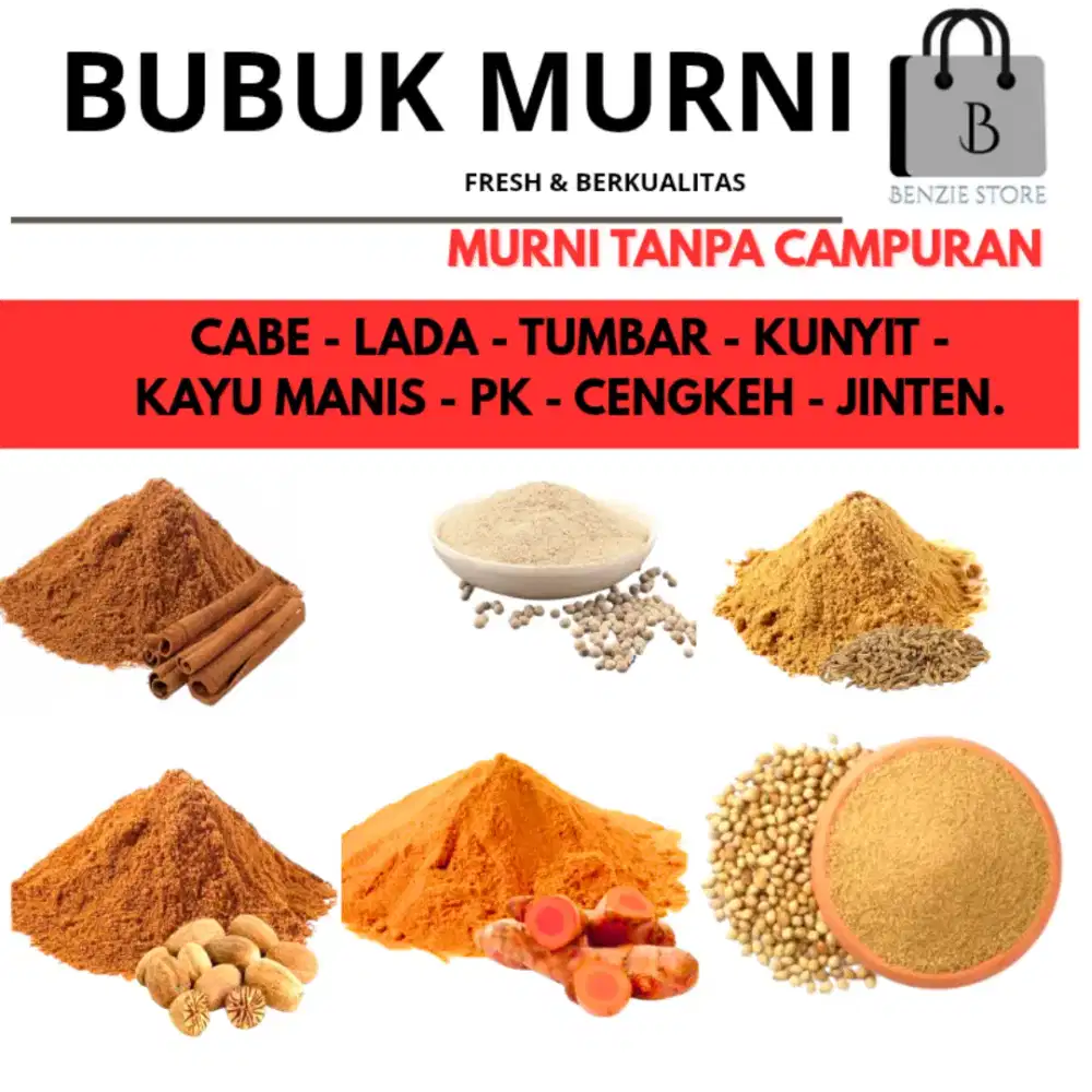 Aneka Rempah dan Bumbu Dapur Bubuk Lengkap
