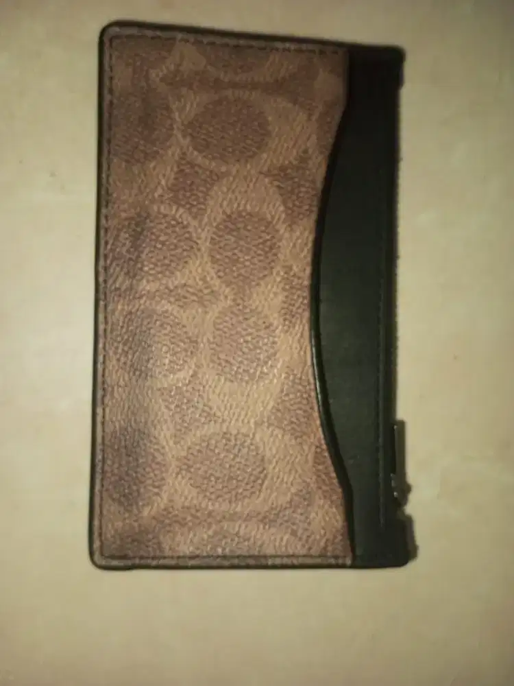 Coach C9995 Zip Card Case Sig Mahogani / Khaki Crossbody