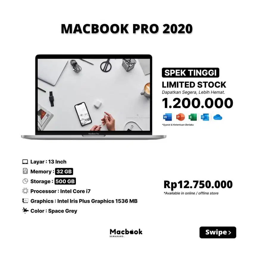 Macbook Pro 2020 Touchbar RAM 16/1TB Intel Core i5