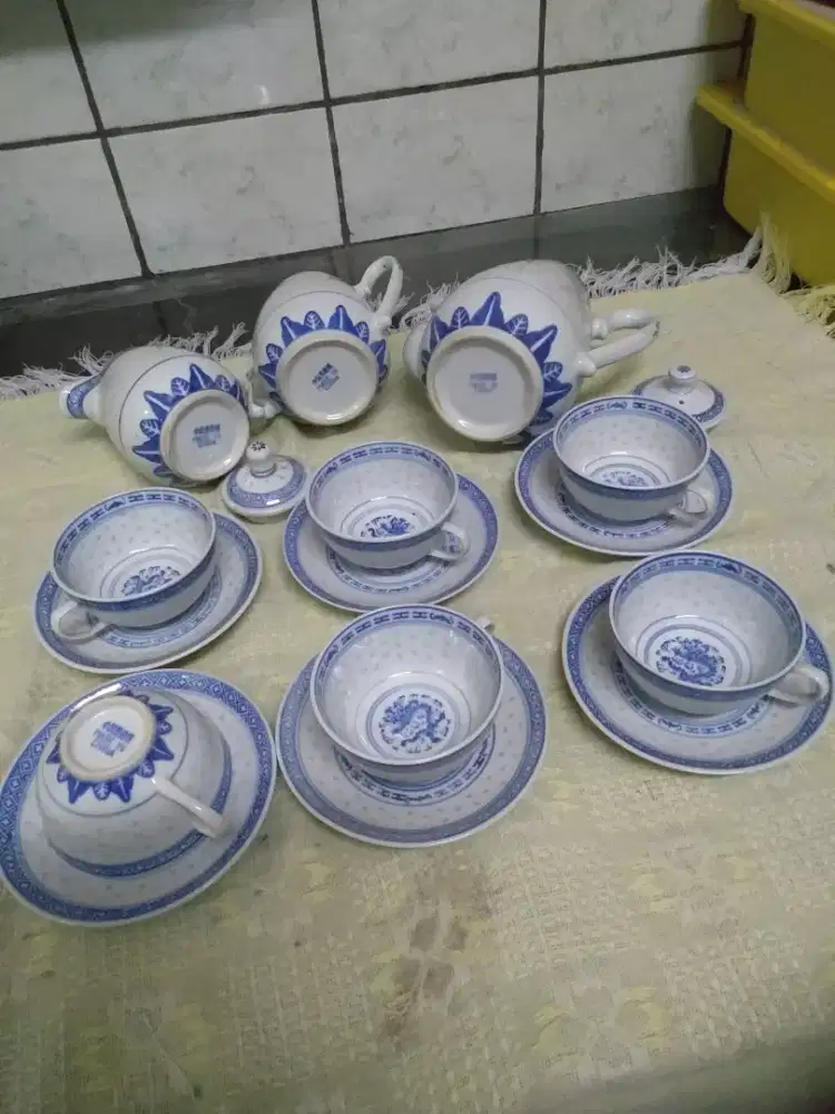 Tea set antik jadul biji mentimun