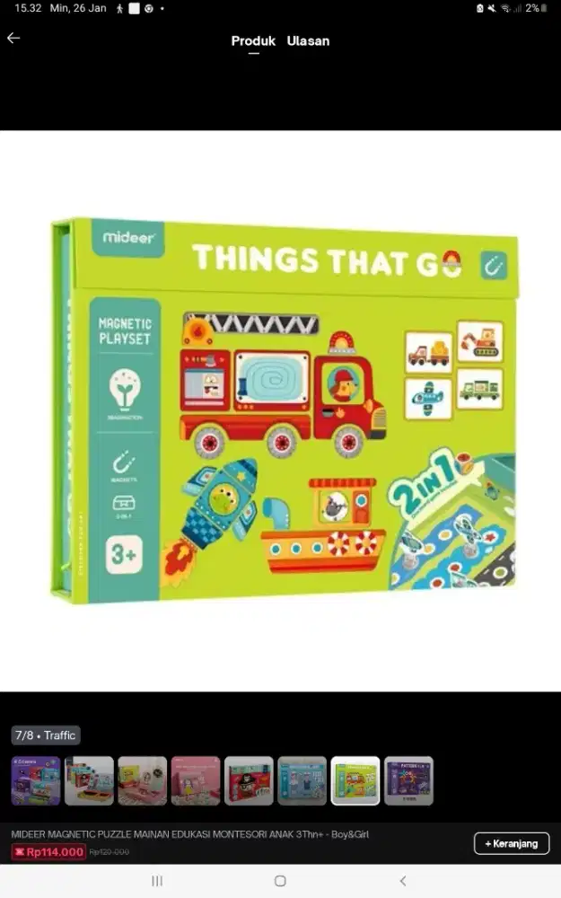 Preloved puzzle transportasi mainan