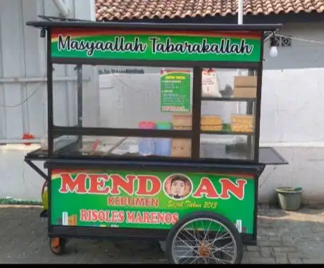 DIJUAL CEPAT Gerobak Alumunium Coklat, Second, ex usaha Mendoan